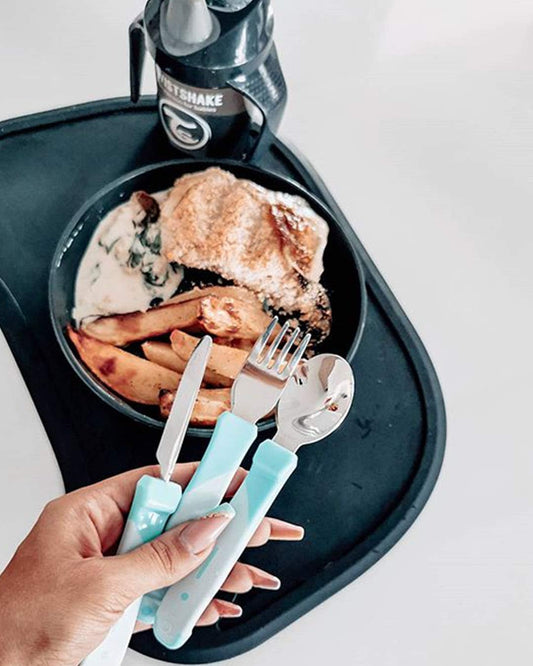 Twistshake Learn Cutlery Stainless Steel 12+m Pastel Blue