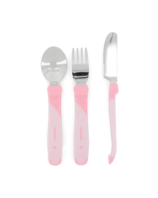 Twistshake Learn Cutlery Stainless Steel 12+m Pastel Pink