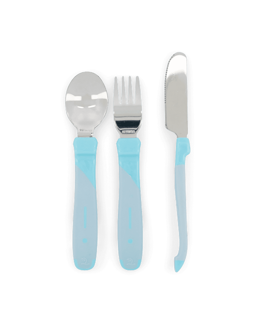 Twistshake Learn Cutlery Stainless Steel 12+m Pastel Blue
