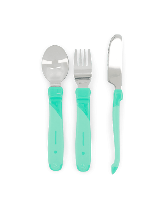 Twistshake Learn Cutlery Stainless Steel 12+m Pastel Green