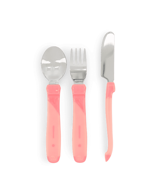 Twistshake Learn Cutlery Stainless Steel 12+m Pastel Peach