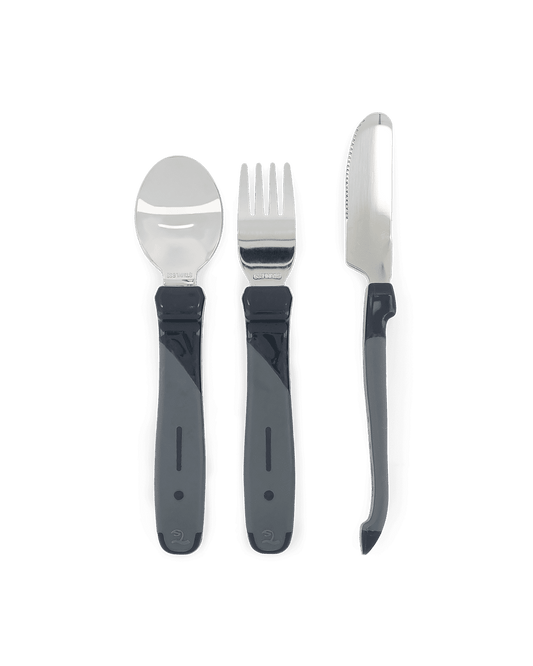 Twistshake Learn Cutlery Stainless Steel 12+m Black