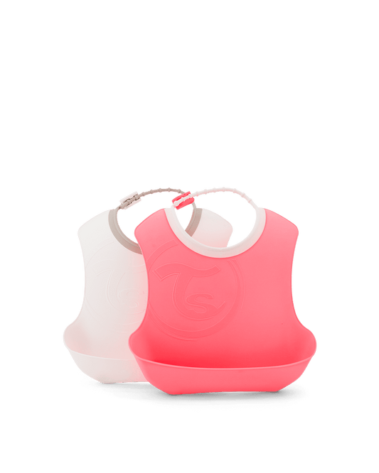 Twistshake Bib 4+m Pastel Peach White