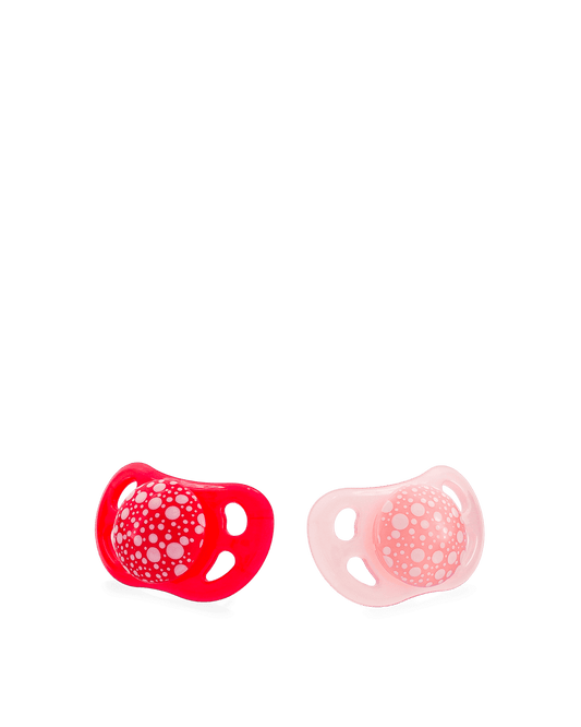 Twistshake 2x Pacifier 0-6m Pearl Pink Red