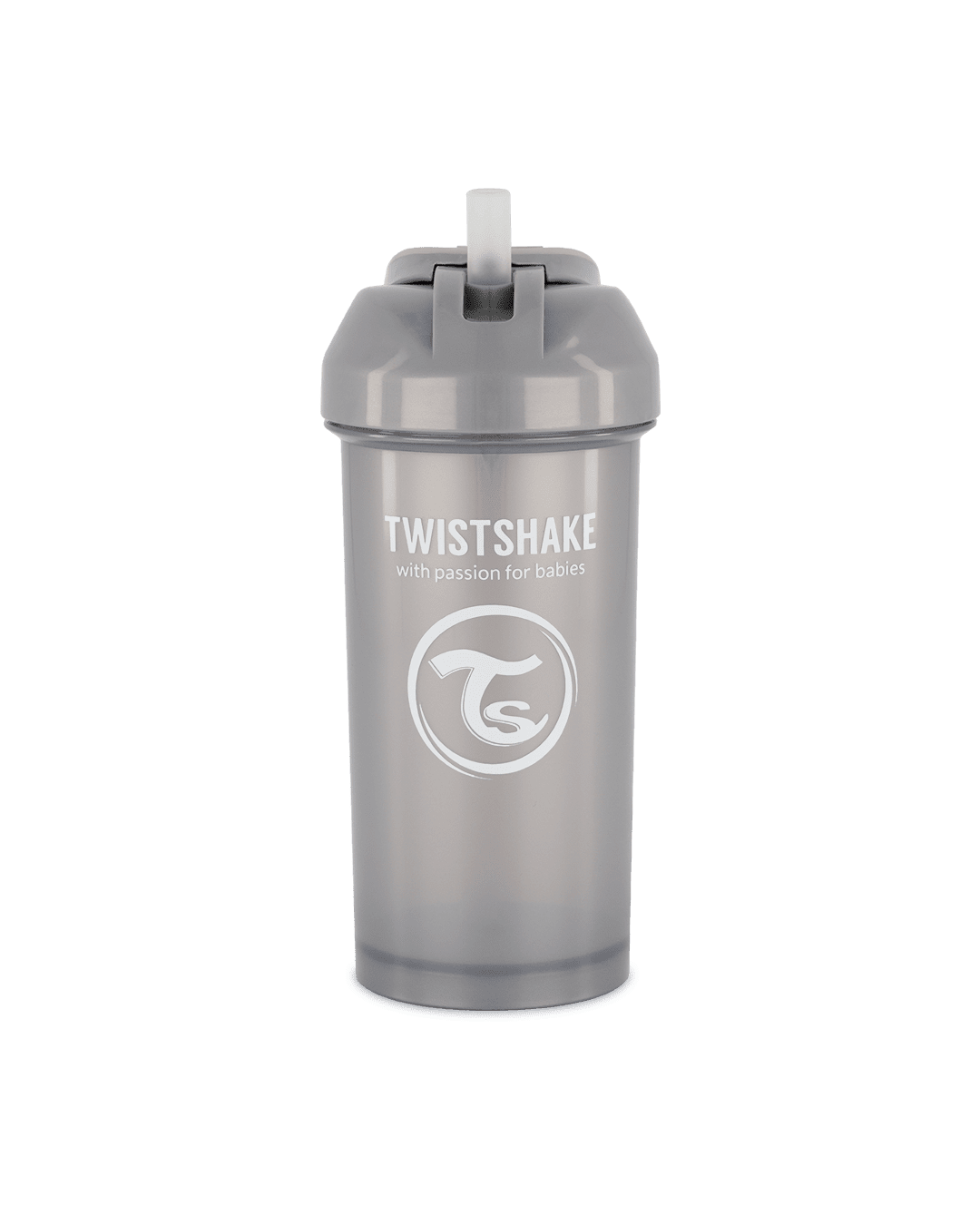 Twistshake Straw Cup 360ml 6+m Pearl Grey