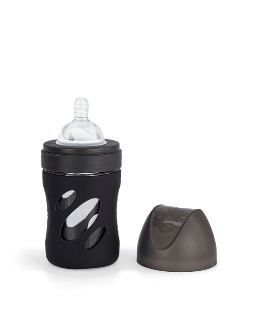Twistshake Anti-Colic Glass Bottle 180ml Black