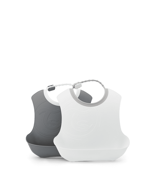 Twistshake Bib 4+m Pastel Grey White