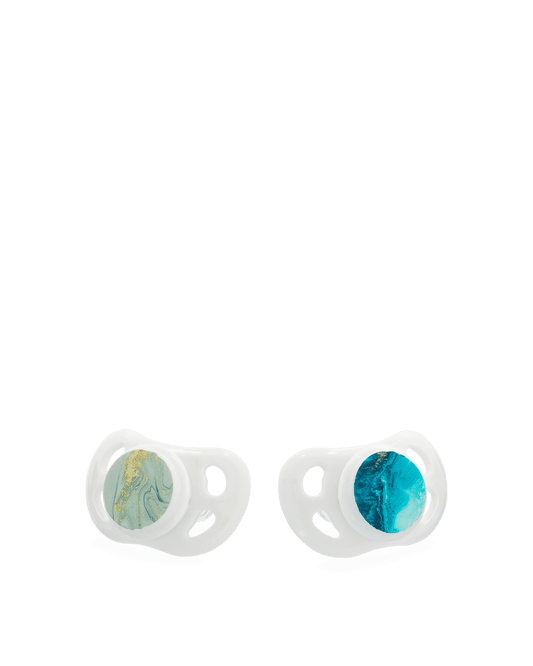Twistshake 2x Pacifier 0-6m Marble Blue Grey