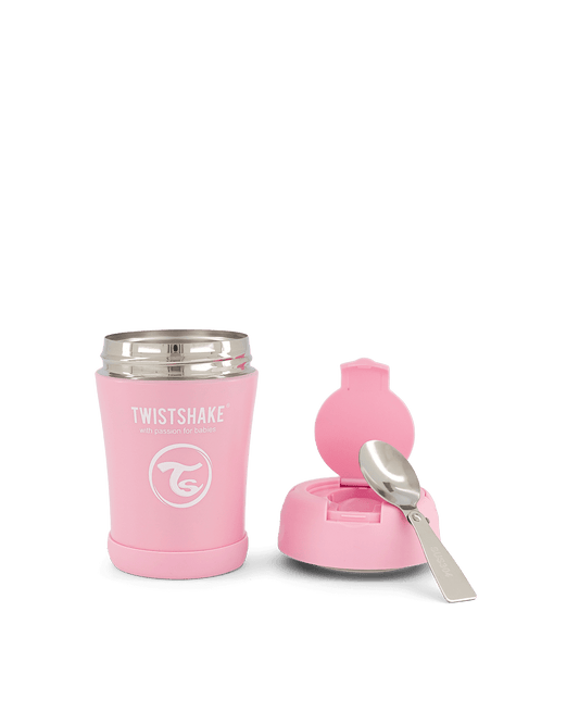 Twistshake Insulated Food Container 350ml Pastel Pink