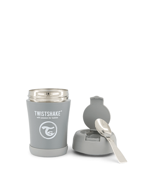 Twistshake Insulated Food Container 350ml Pastel Grey
