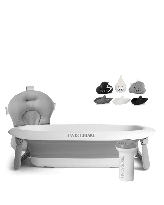 Bathtub, Cushion, Rinser, 3x Bath Toy Shark and Cloud