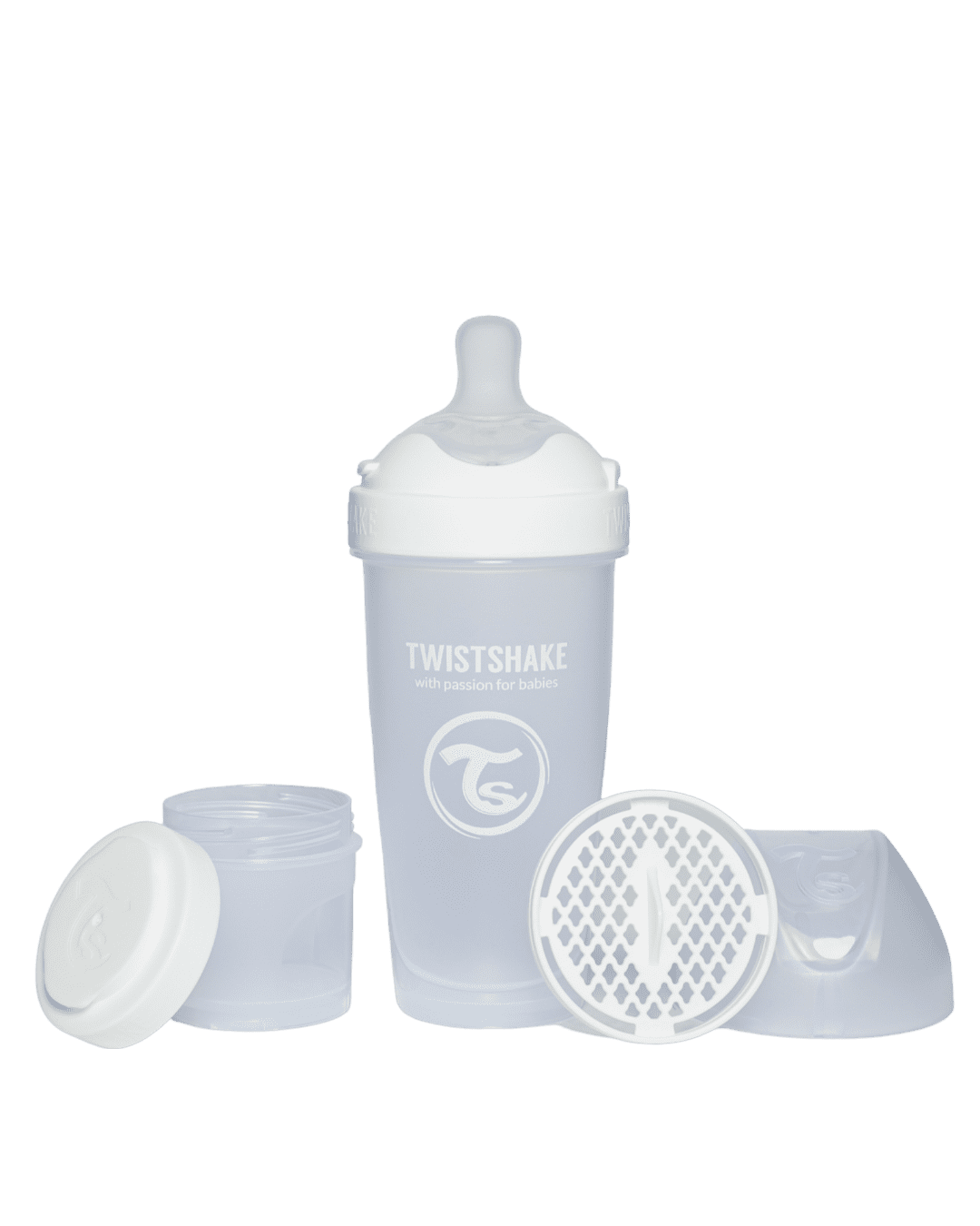 Twistshake Pro Double Anti-Colic Feeding Bottle 330ml White