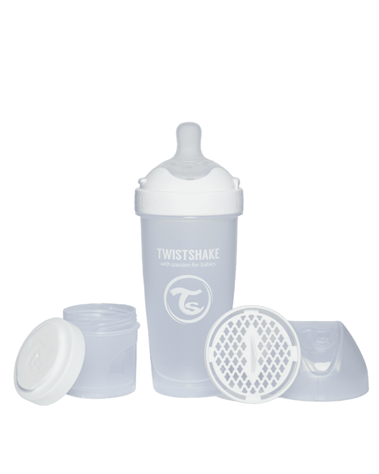 Twistshake Pro Double Anti-Colic Feeding Bottle 330ml White