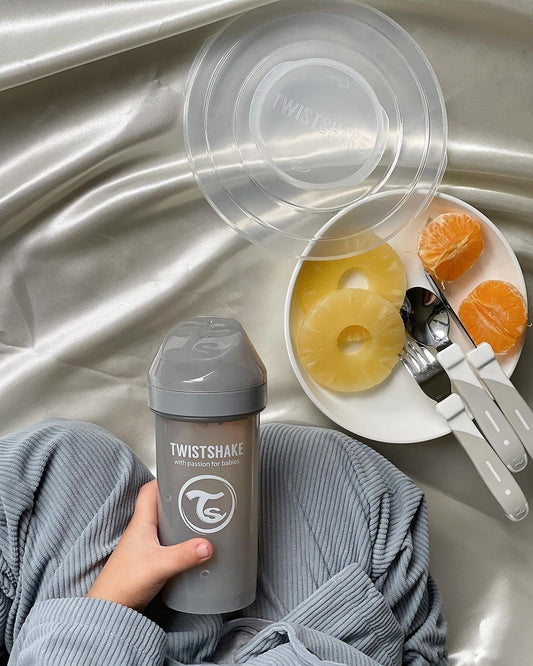 Twistshake Straw Cup 360ml 6+m Pastel Grey