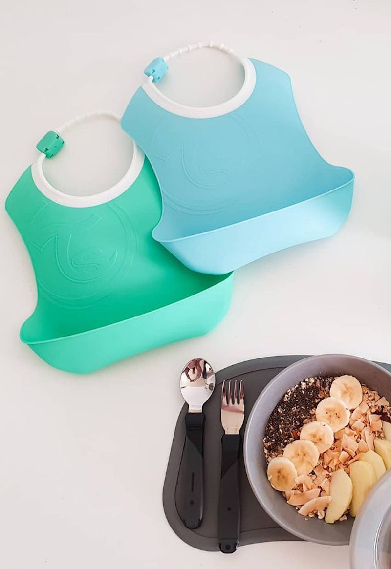 Twistshake Bib 4+m Pastel Blue Green