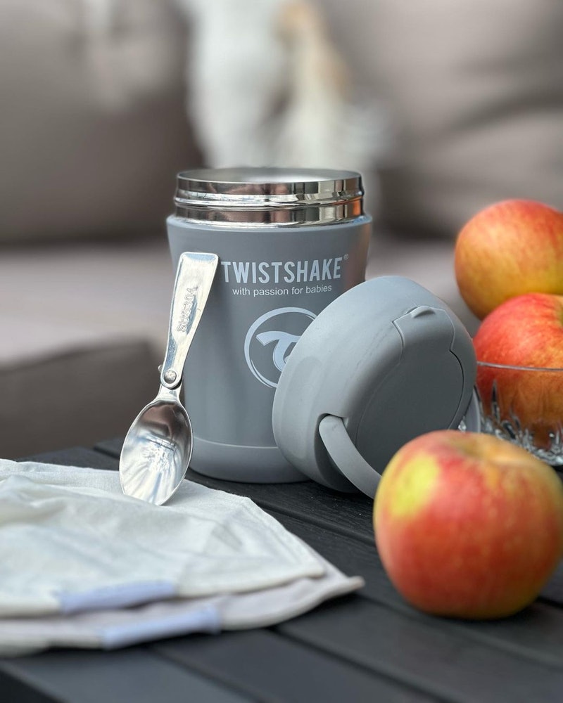 Twistshake Insulated Food Container 350ml Pastel Grey