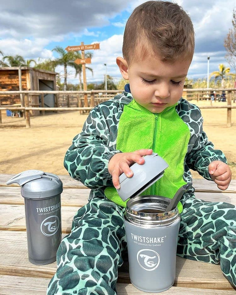 Twistshake Insulated Food Container 350ml Pastel Grey