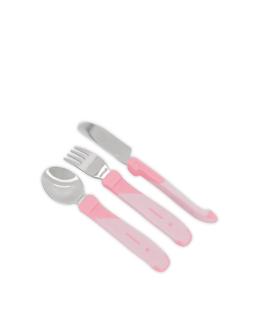 Twistshake Learn Cutlery Stainless Steel 12+m Pastel Pink
