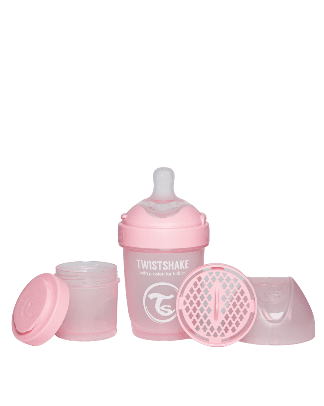 Twistshake Pro Double Anti-Colic Feeding Bottle 180ml Pastel Pink