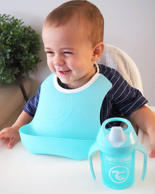 Twistshake Bib 4+m Pastel Blue Green