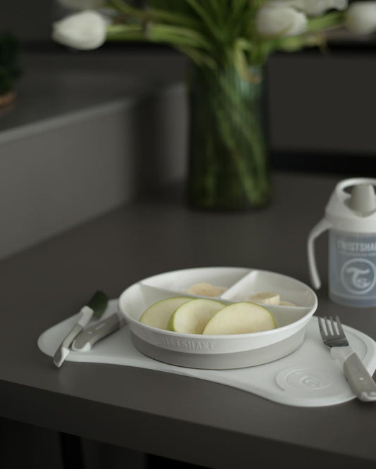 Twistshake Divided Plate 6+m White