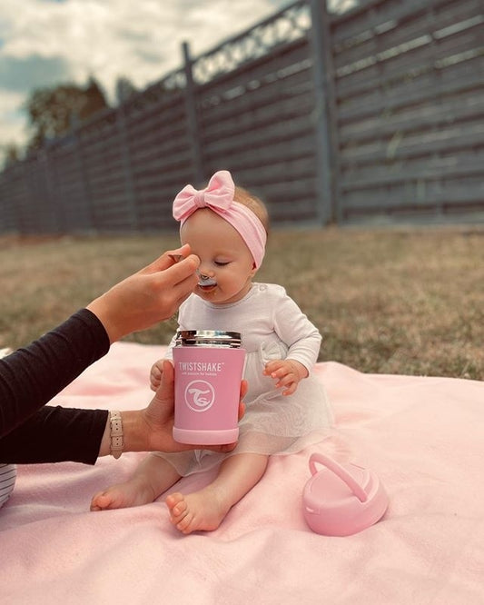 Twistshake Insulated Food Container 350ml Pastel Pink