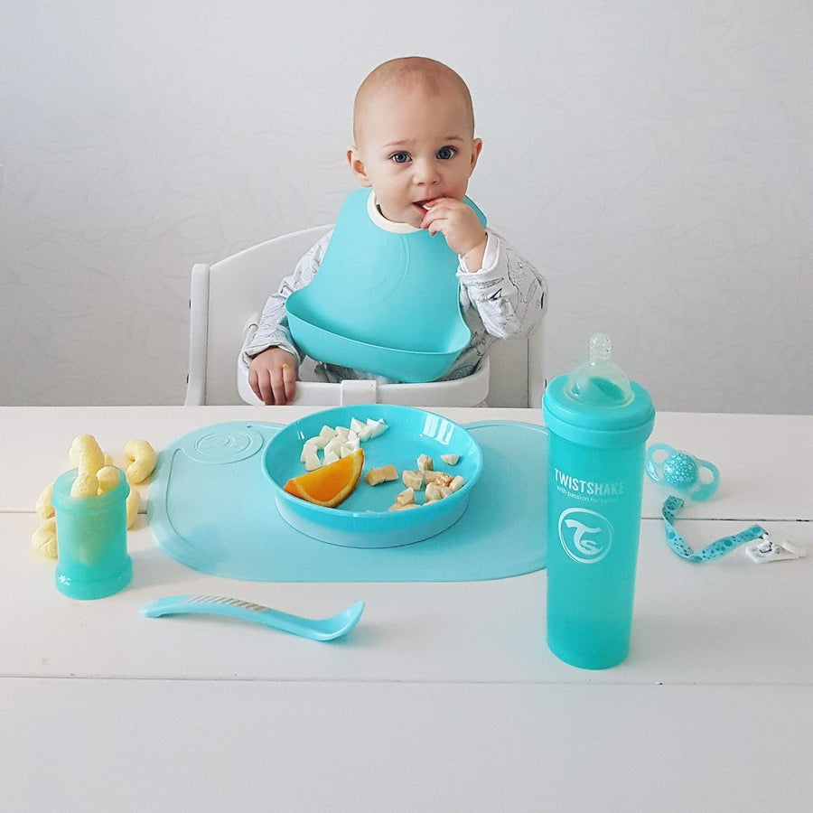Twistshake Bib 4+m Pastel Blue Green